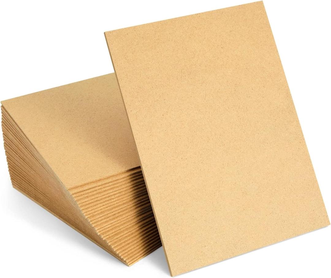 30 Sheets Thin MDF Wood Boards for Crafts, 2mm Medium Density Fiberboard (6 x 8 in, Brown)