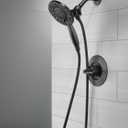 Delta Arvo 14 Series Matte Black Shower Faucet Set with In2ition 2-in-1 Dual Shower Head with HandHeld Spray Combo, Valve Trim Kit, Matte Black 142840-BL-I (Valve Included)