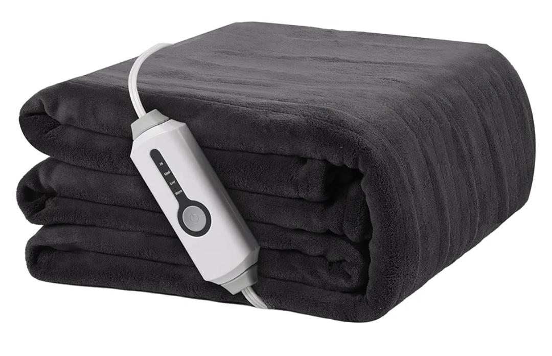 Electric Heated Blanket 72"x84" Full Size, Soft Coral Fleece with 4 Heating Levels and 10 Hours Auto-Off, Machine Washable, Cozy Plush Fabric for Home, Dark Gray