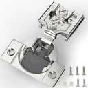 Furniware 10-Piece 5/8" Soft Close Hinges - Satin Nickel & Stainless Steel Concealed Hinges - 105 Degree