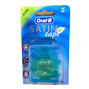 Oral-B Statin Tape Dental Floss 25m (6 Units) by Oral-B Satin Tape Mint (13.67 Foot (Pack of 6))