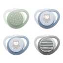 NUK Glow-in-The-Dark Orthodontic Pacifier with Heart-Shaped Shield, BPA-Free, fits 0-6 Months, 4-Pack (Owl)