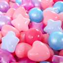 Heopeis Ball Pit Balls Stars and Hearts 100 200 500 1000 Plastic Balls for Toddlers Phthalate Free BPA Free Crush Proof Balls in Reusable Play Toys for Kids with Storage Bag Indoor Outdoor