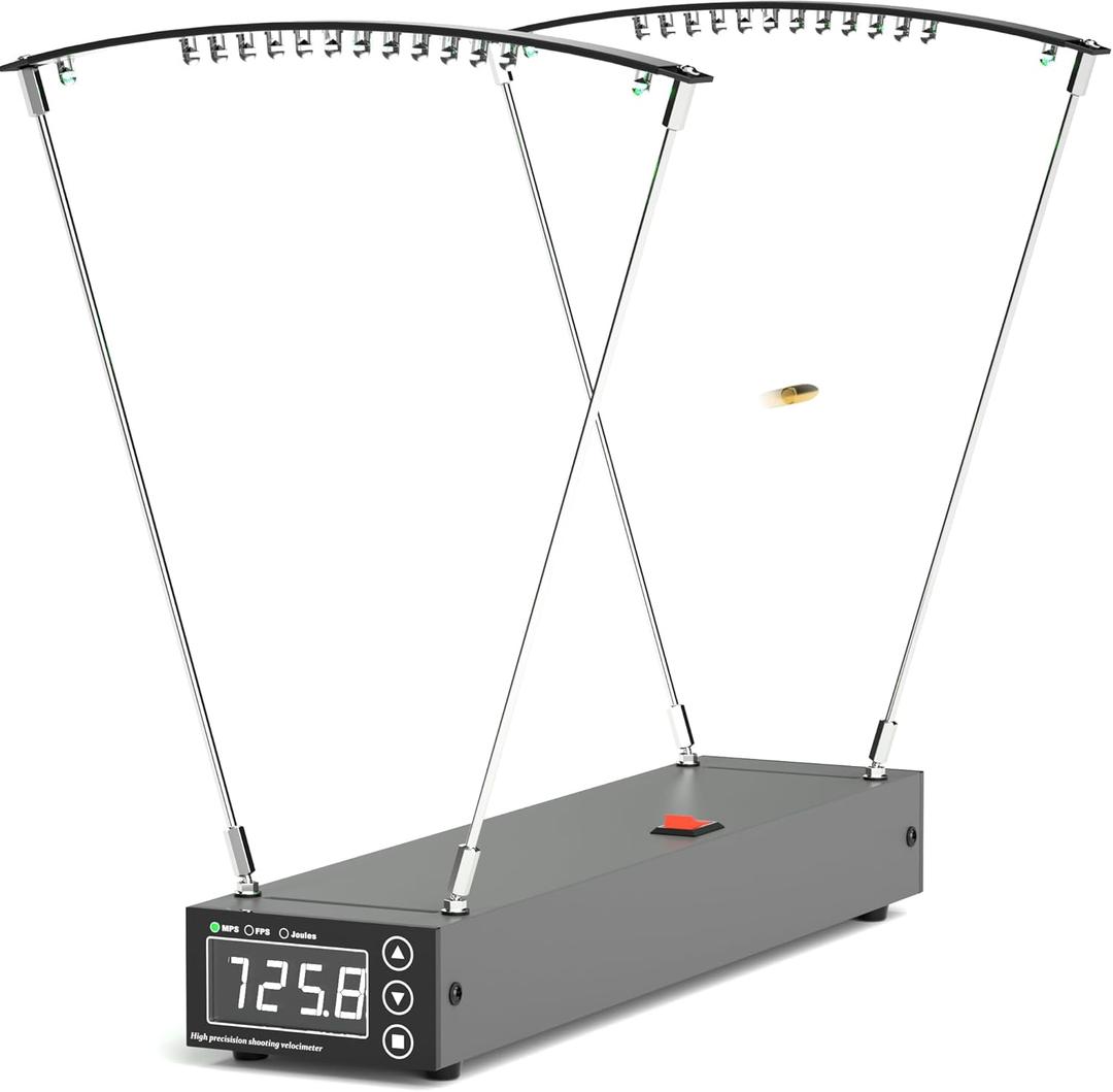 Ballistic Chronograph for Shooting, Precision Velocity Meter Measures Arrow Slingshot Airsoft Bullet Bow, with FPS/MPS Readings, Table Tennis Badminton Arrow Bullet Speed Chronograph