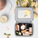 Prite Clear Makeup Bag Cosmetic Organizer Case Waterproof Travel Toiletry Bag Skincare Pouch with Golden Zipper(Grey) (Standard - Single Layer)