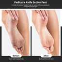 2 x Pedicure Knife Kit, 5pcs Black Foot Dead Callus Remover Stainless Set, Professional Ingrown Toenail Steel Tools, Feet Skin Care Nail File Tool Manicure Clippers Cuticle Scraper Toe Shaver