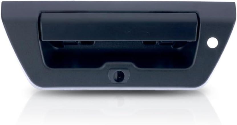 KarParts360 Tailgate Handle for Ford F-150 2015 2016 2017 | Power Locking | w/Camera Hole & LED Light Hole | Textured Black Bezel w/Smooth Black Lever | Plastic | FL3Z9943400AA