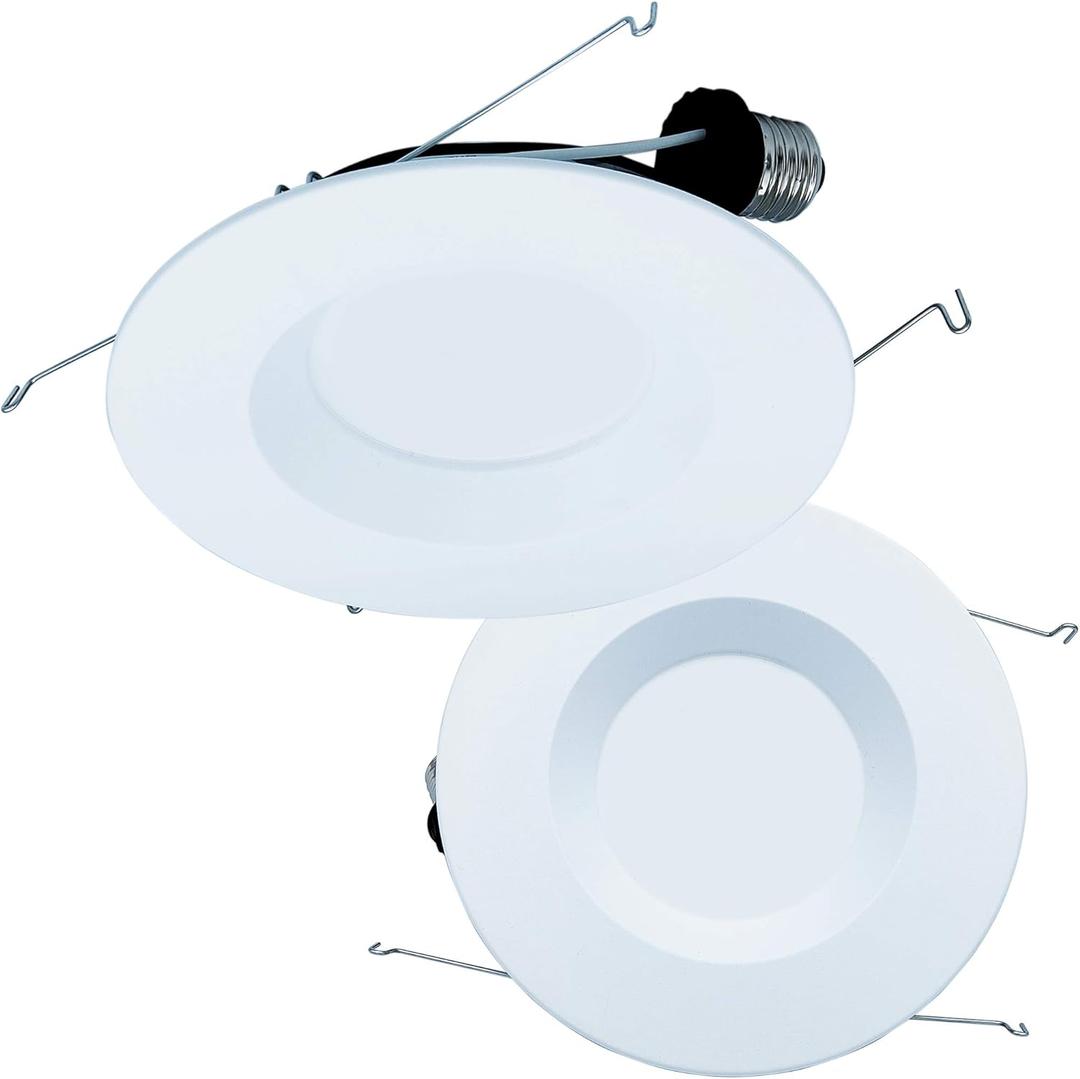 Smooth Reflector Trim Retrofit Kit, 6 Inch Dimmable LED 5CCT Downlight Recessed Lighting, 14 Watt, 1000 Lumens, Round Panel, ES Qualified, UL Listed