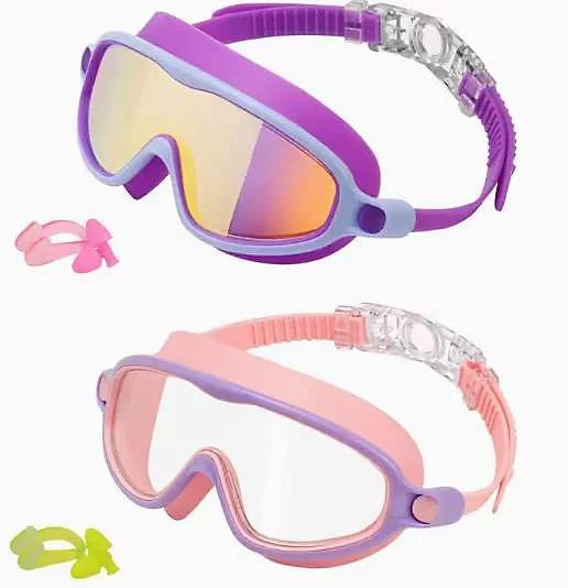 Kids Swim Goggles | Goggles for Kids Swim Accessories | Anti-Fog No Leaking Glasses with Nose Clip, Eyewear for Boys Girls Toddler Children Beach Pool Summer Snorkeling Diving