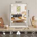 FENCHILIN Vanity Mirror with Lights 9 Dimmable Bulbs Makeup Mirror with Smart Touch Control for Glam Room Bedroom Detachable 10X Magnification Rotation Tabletop White