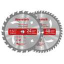 5-1/2 Inch 24T&48T with 5/8-Inch Arbor(15.88mm) Circular Saw Blade, TCT Saw Blades, Professional for Wood Cutting