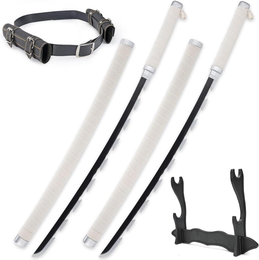 Cold Blade Demon Katana - 41 Inch Anime Replica with Belt and Stand - Durable Sword Perfect for Cosplay - Nichirin Sword with Authentic Design (D- Two Inosuke)