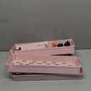 SPACELEAD Slim Storage Cart 4 Tier,Bathroom Organizer Rolling Utility,Mobile Shelving Unit Slide Out for Office, Kitchen, Laundry Room & Narrow Places,Pink