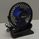 BESKAR USB Clip on Fan, Portable Small Fan with Cord Powered, 3 Speeds Strong Airflow, with Sturdy Clamp, Quiet Personal Desk Fan (Black)