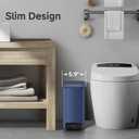 TIPGO Slim Bathroom Trash Can with Lid Soft Close, Step Pedal, 6 Liter / 1.6 Gallon Stainless Steel Trash Bin, Small Garbage Can for Bedroom, Office, Kitchen (Navy Blue)