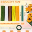 400 Pcs Pipe Cleaners Craft,5 Assorted Colors Pipe Cleaners Bulk, Chenille Stems for DIY Flower Making Kit with Floral Wires, Gardening Tape,Stamen& Ribbon (Sunflowers)