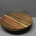Juvale Round Acacia Wood Cake Stand for Wedding - Wooden Cake Stand for Appetizers and Desserts (12.75 Inches)