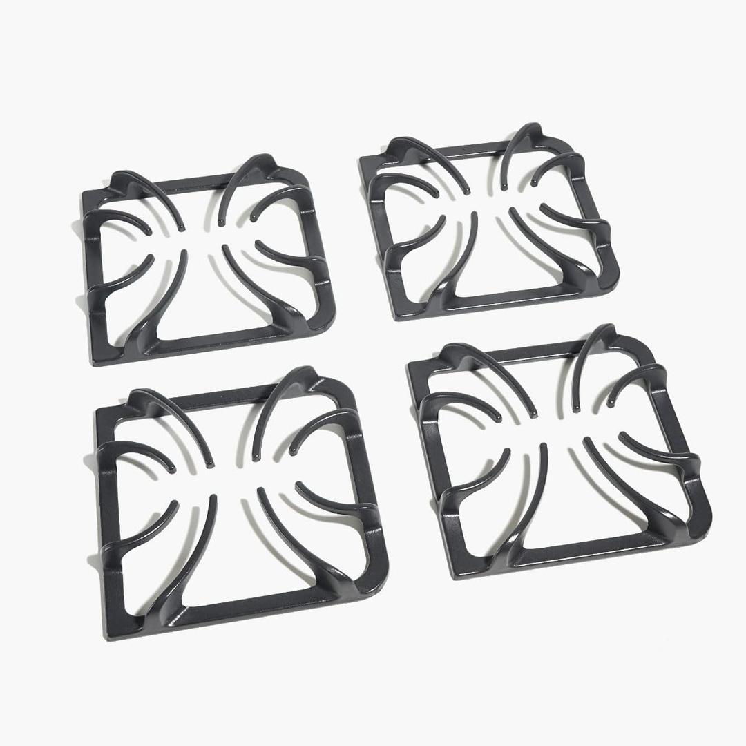 4 Pack 316202405 Grate Replacement Parts for Frigidaire Kenmore Gas Stove Burner, Grates Range Parts, Gas Stove Accessories Cast Iron Pot Rack Cookware Sets
