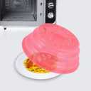 Kichwit Collapsible Silicone Microwave Plate Cover for Food, Dishwasher Safe and BPA Free, Red, 11