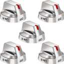 DG64-00473A Top Burner Control Dial Knob Range Oven Replacement Compatible with Samsung Range Oven Gas Stove Knob NX58F5700WS NX58H5600SS NX58H5650WS NX58J7750SS NX58M6850SS 5pcs
