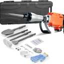 VEVOR Demolition Jack Hammer, MAX 2200W Electric Jackhammer Heavy Duty, 1400 BPM Concrete Breaker 4pcs Chisels Bit Chipping W/Case, Gloves (Orange)