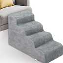 Dog Stairs for Small Dogs - High Density Foam Dog Ramp, Extra Wide Pet Steps with Non-Slip Bottom for High Beds, Couche and Sofa, Best for Dogs Injured, Older Dogs Cats, Pet with Joint Pain