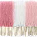 50pcs Pampas Grass 17in, Blush Pink Pampas Grass Decor, Artificial Fluffy Pink Decor Flowers for Home Room Birthday Bathroom Party Wall (Blush & Cream & Pink)