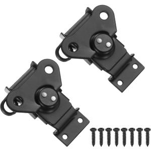 PATIKIL 2.8x2.56" Spring Loaded Butterfly Twist Latch, 2Pcs Steel Twist Latch & Keeper Toggle Butterfly Draw Latch for Case Box Chest Closure, Black