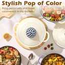 Enameled Cast Iron Dutch Oven - Umite Chef 5QT Pot with Lid & Cotton Potholders - Heavy-Duty Cookware for Bread Baking, Braising, Stews, Roasting(Cream White)