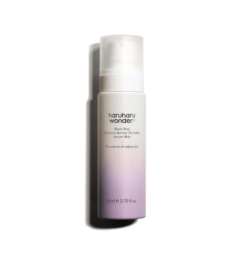 haruharu Wonder Black Rice Probiotics 2% NAD+ Serum Mist, Ultra-Fine Mist, Hydrating & Plumping, Barrier Support, Sensitive Skin, Ceramide, Korean Skincare, Vegan, 2.70 fl.oz