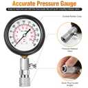 9 Pieces Automotive Compression Tester Kit and Spark Plug Tester, Universal Car and Motorcycle Engine Testing Tools for Cylinder Pressure Gauge (Red)