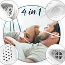 4 in1 Anti Snoring Device with Gentle Moisturizing Mist,Wearable Nose Snoring Aid with Adjustable Airflow,Drug-Free Night Breathing Support for Dry Air (Black, M)