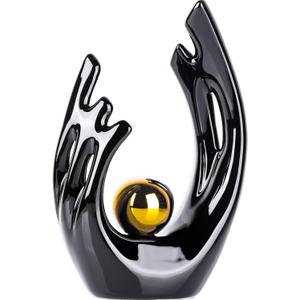XMGZQ Abstract Ceramic Statues and Sculptures, Black and Gold Art Ceramic Statues, Modern Home Decor for Living Room, Dining Table, Coffee Table, Shelf, Entrance, Home Desktop Sculpture Home Decor (Small)