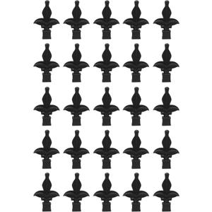 3/4" Fence Finials Fleur De Lis High-Impact Polypropylene Black Finial Fence Topper (25)