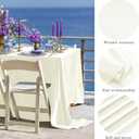 TURSTIN 8 Packs Ivory Satin Tablecloth 102 x 58 Inch Overlay Satin Table Cover Rectangle Bright Silk Tablecloth Smooth Fabric Table Decoration for Wedding Banquet Party Events