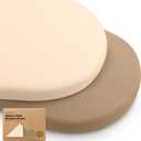 2-Pack Organic Bassinet Sheets for Girls, Boys - 100% Cotton Bassinet Mattress Sheets Compatible with Halo Bassinest Swivel Sleeper, Graco, Baby Delight, Chicco, Unisex Fitted Bassinet Sheets (Pecan)