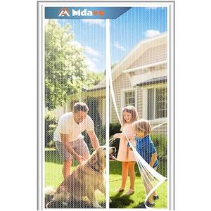 Magnetic Screen Door, Heavy Duty Door Screen Magnetic Closure Keep Bugs Out,Pet & Kid Friendly，Hands Free Door Screen Fit Door Size 32 x 80 Inches White