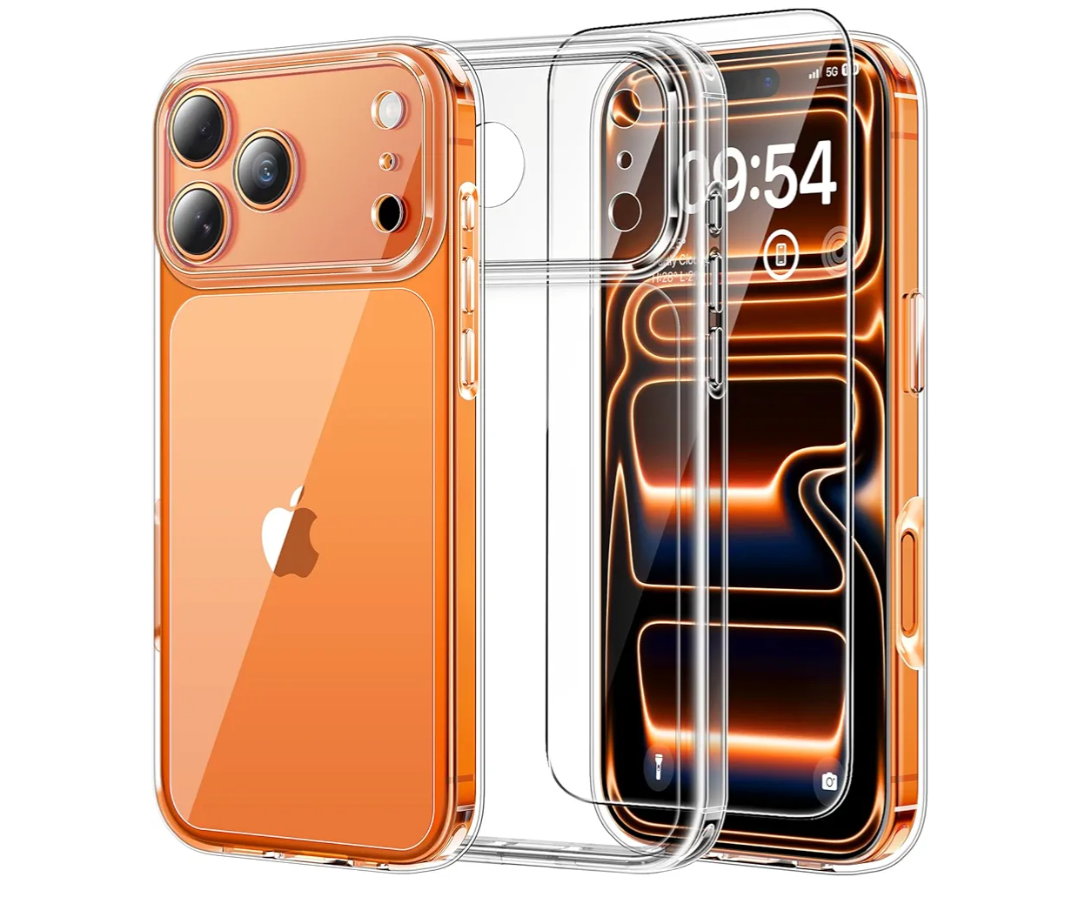 TAURI for iPhone 17 Pro Case, Full Camera Protection with Screen Protector, Anti-Yellowing Military-Grade Protection Shockproof Slim Phone Case for iPhone 17 Pro, Clear