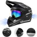 Youth Kids Dirt Bike Motocross Helmet (Goggles Gloves Face Mask) 4PCS Set, DOT Approved Boys Full Face Motorcycle Helmets, ATV BMX MX Mountain Bike Off Road Kid Helmet (Gray, L)