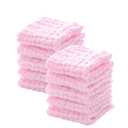 MUKIN Baby Washcloths - Natural Cotton Baby Wipes - Soft Newborn Face Towel for Sensitive Skin - 10 Pack, 12x12 inches (Pink)