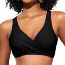 SHEKINI Womens Bikini Top Push Up Underwire Bikini Top Adjustable Supportive Bikini Top for Women(L, Black-A)