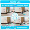 New Upgrade Furniture Sliders, Furniture Dolly with 360 Rotatable Wheels, Furniture Movers for Moving Heavy Duty Sofa, Bed, Load Capacity Up to 900lb