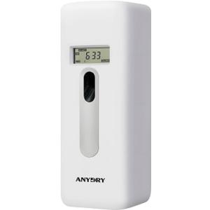 Anydry Automatic LCD Air Freshener Dispenser Wall Mount or Free Standing, Programmable Spray for Bathroom Home Office Hotel Commercial Use, Compatible with Glade Refills, White
