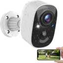 Security Cameras Wireless Outdoor, Outside Cameras for Home Security with AI Motion Detection, Recharge Battery Powered, 2K Color Night Vision, IP66 Weatherproof, 2-Way Talk, SD/Cloud Storage (White)