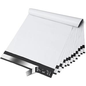 Fuxury Poly Mailers 10x13 Inch 100 Pack,Shipping Bags for Clothing,Strong Adhesive Mailing Envelopes,Self Seal Plastic Postal Return Package Bags for Small Business,White