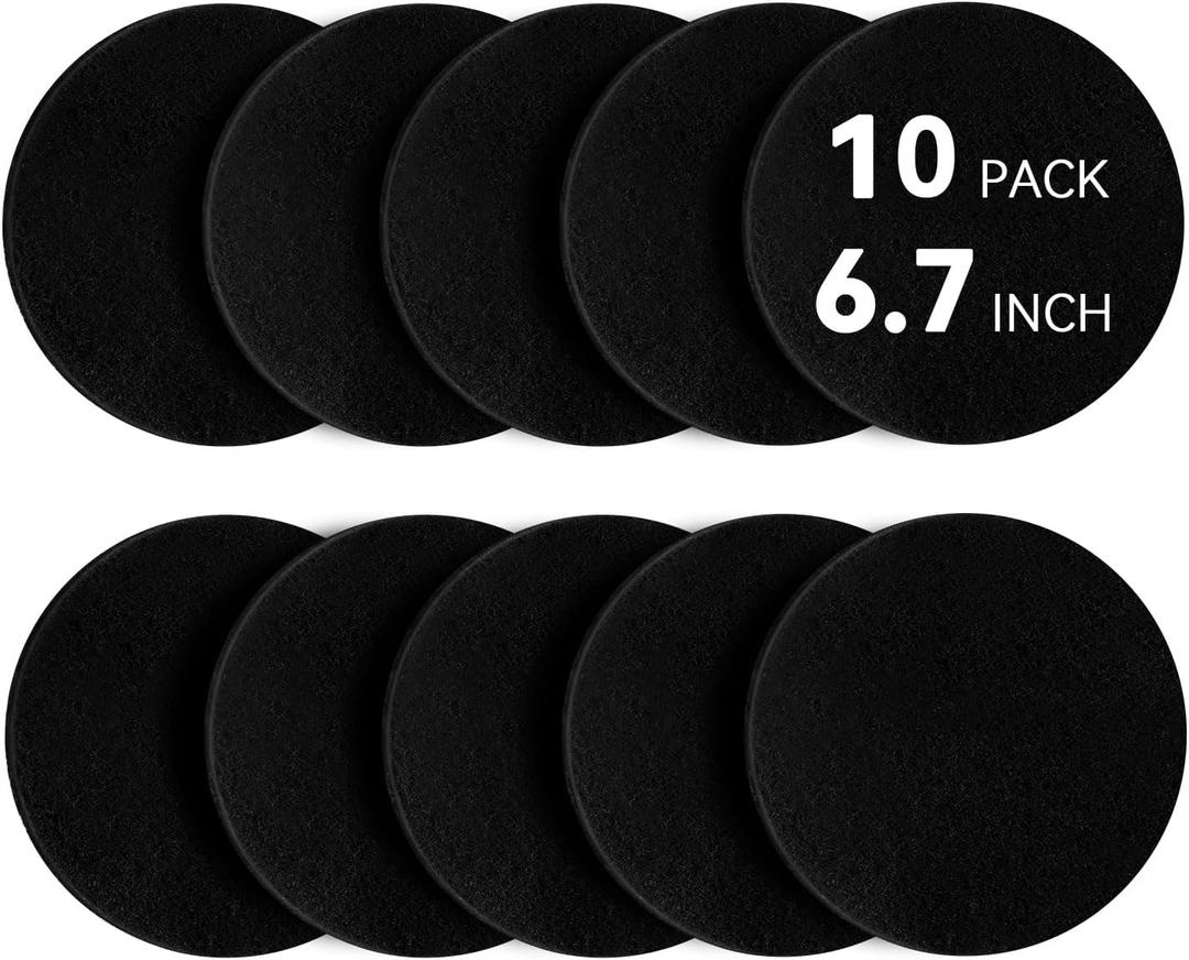 10 Pack Charcoal Filters for Compost Bucket, Compost Filters for Countertop Bin, Odor-Absorbing Activated Charcoal Replacement for Kitchen, Home Bucket Compost Bin Refill, 6.7 Inch