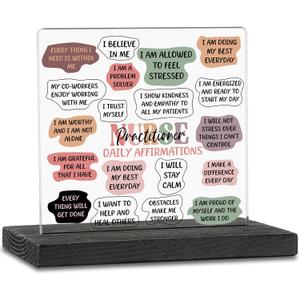 vizuzi Nurse Practitioner Appreciation Gifts, Thank You Nurse Practitioner Gifts, Nurse Practitioner Gifts for Women, Nurse Practitioner Daily Affirmations Office Desk Decorative Signs ZBB80, black, 4.33 inches x 4.72 inches