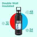 Milton 24 oz Stainless steel insulated water bottle, Leakproof, 12 hours Hot, 24 hours cold, Double Walled Vacuum Metal Flask for Sports, Gym, Travel friendly, Dishwasher Safe, Haruki 800