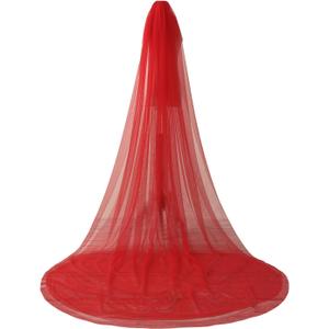 EllieHouse Womens 2 Tier Cathedral Wedding Bridal Veil With Metal Comb (Red)