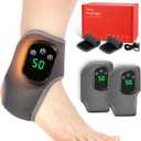 Foot Triple Method Massager - Cordless Portable Foot and Ankle Massager with 3D Heat Wrap, Adjustable Fit & Soothing Vibration Foot Massagers, Ideal Gift for Parents  Gray